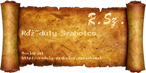 Ráduly Szabolcs névjegykártya