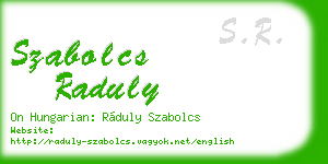szabolcs raduly business card